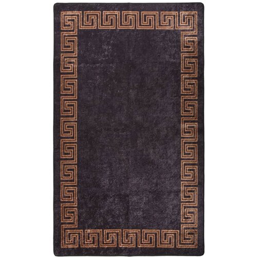 vidaXL Pralna preproga 120x180 cm črna in zlata protizdrsna Cene