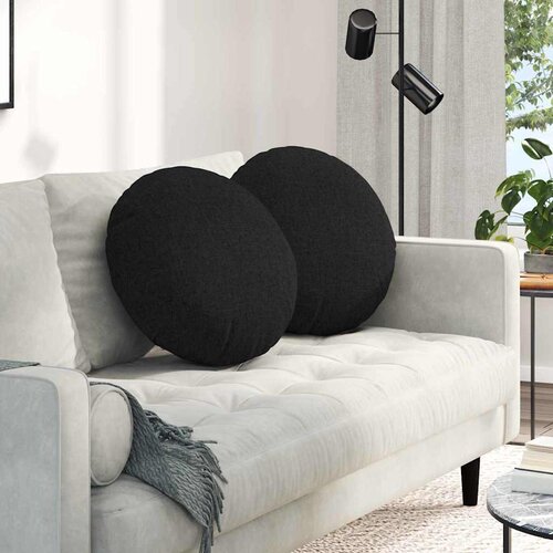  Jastučići za sjedenje 2 pcs Crna &Oslash;50 x 19 cm tkanina Cijene