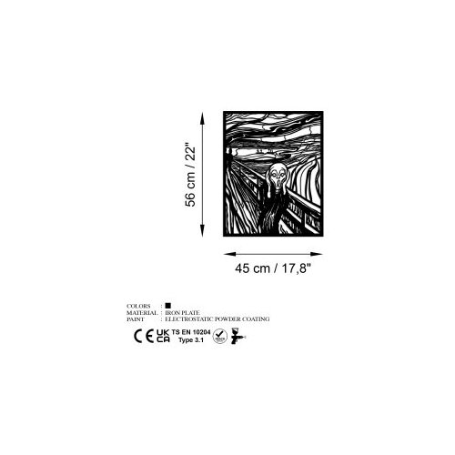 Wallity Zidna dekoracija Grido, 45x56cm, Crna Slike