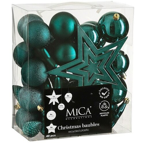 Mica Decorations Set kuglica za božićno drvce (Boja: Petrolej) Cijene