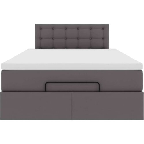 VidaXL otomanski okvir kreveta s madraca sivi 120x190cm umjetne kože Slike