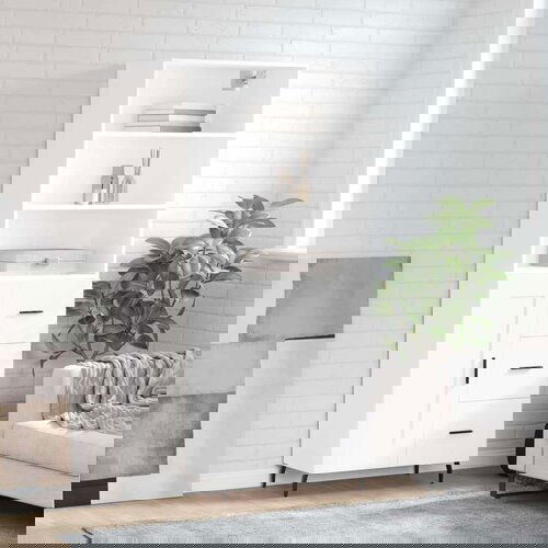  Visoka komoda bijela 69 5x34x180 cm konstruirano drvo Cijene