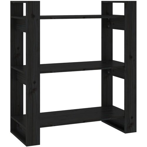 Maison Chic Knjižna omara - Knjižni regal črna 80x35x91 cm trdna borovina, (21724874) Slike