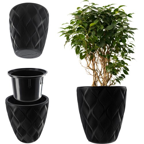 KADAX cvetlični lonec z vložkom 32 cm pokrov za cvetlični lonec plastika visok, (5000353237) Cene