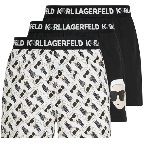 Karl Lagerfeld Boksarice ecru / črna / bela