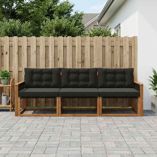  Set vanjskih sofa 3 kom. Prirodna i crna Cijene