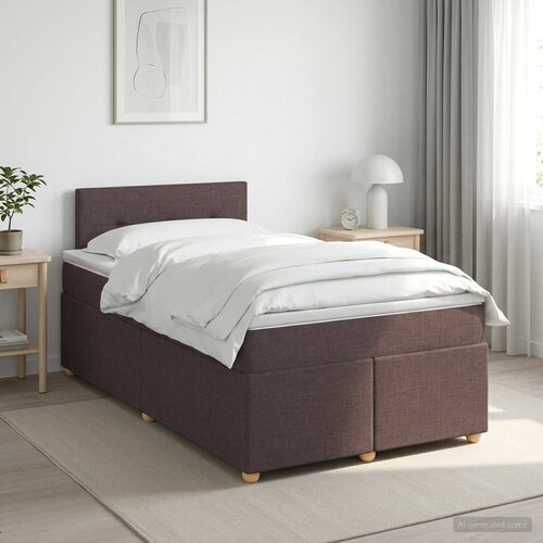  Boxspring krevet s madracem Tamno smeđa 120 x 200 cm Tkanina Cene