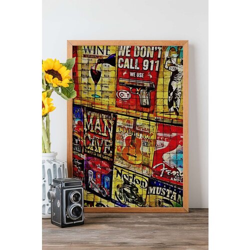 Wallity uramljena slika Popmosaıc13, 33x48 cm Cene