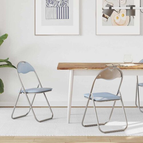  Zložljiva stolica 2 pcs Siva 48 x 43,5 x 81 cm Umjetno usnje, (5000296807) Cene