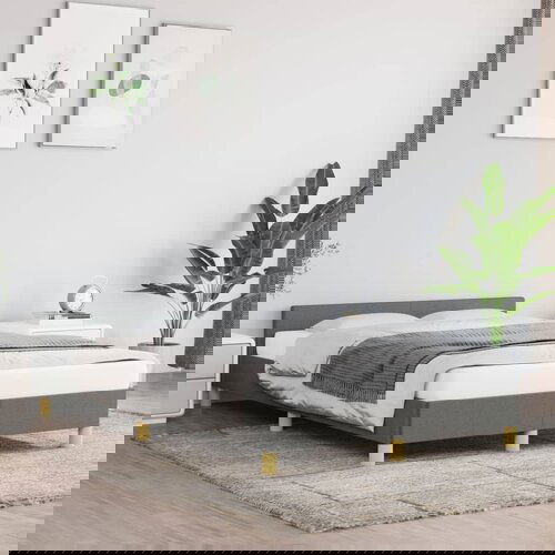 VidaXL Posteljni okvir z vzglavjem temno siv 120x200 cm blago Slike
