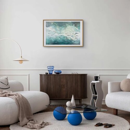  Plakat - School of Small Fish 60x40 Zlatni okvir s margom Cene