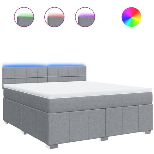 vidaXL Box spring postelja z vzmetnico svetlo siva 180x200 cm blago, (21306359) Cene