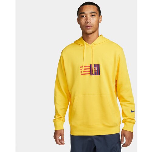 Nike fcb m nsw club hoodie po ft, muški duks za fudbal, žuta DX4755 Slike