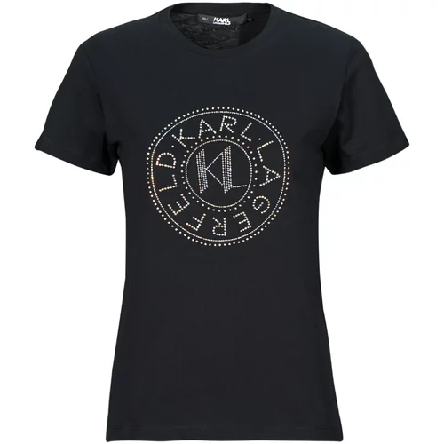 Karl Lagerfeld rhinestone logo t-shirt Crna