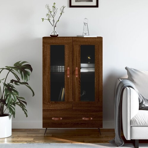 The Living Store Visoka omara rjavi hrast 69,5x31x115 cm inženirski les - Visoka Omarica, (21430246) Slike