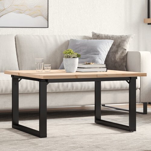 Furnova Klubska mizica O okvir 80x80x45,5 cm trdna borovina lito železo, (22056269) Cene
