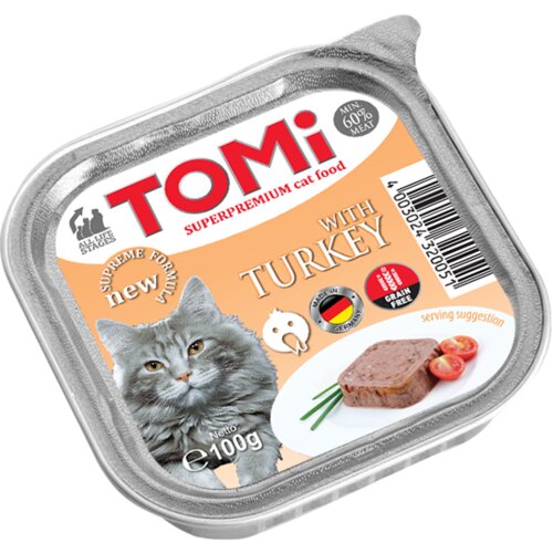 Tomi pašteta za mačke sa ćuretinom bez žitarica adult 100g Slike