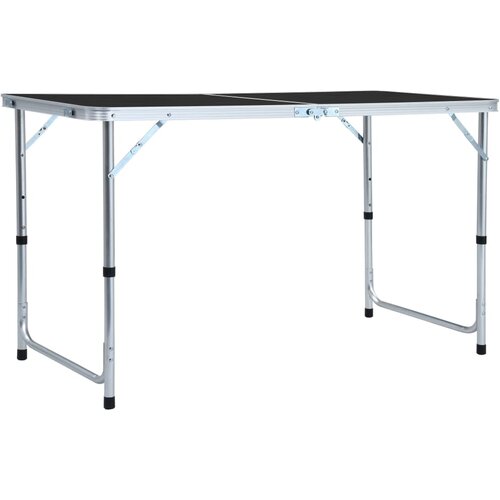 VidaXL Zložljiva miza za kampiranje siva iz aluminija 120x60 cm Slike
