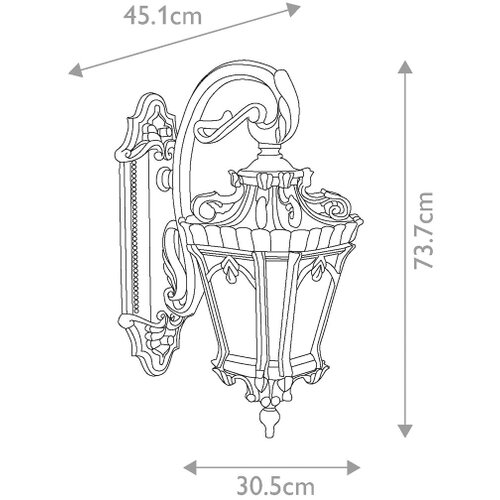 Elstead Lighting Kichler KL-TOURNAI2-XL - Spoljno zidno svetlo TOURNAI 3xE14/60W/230V IP44 Cene