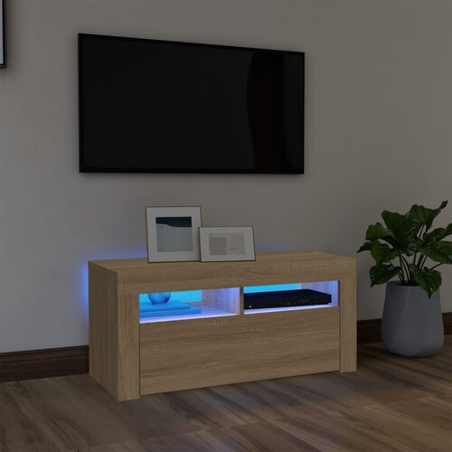 The Living Store TV omarica z LED lučkami sonoma hrast 90x35x40 cm - TV Omarica, (21376589) Cene