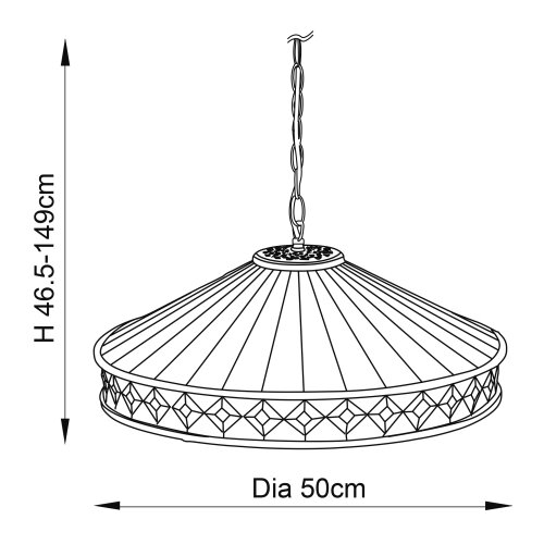  Endon 64147 - Luster na lancu Tiffany FARGO 1xE27/60W/230V prečnik 50 cm Slike