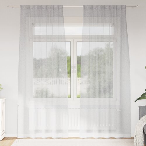 vidaXL Zavese z zavesami 2 pcs Svetlo siva 140 x 260 cm Poliester Cene