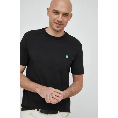 United Colors Of Benetton Pamučna majica boja: crna, jednobojni model