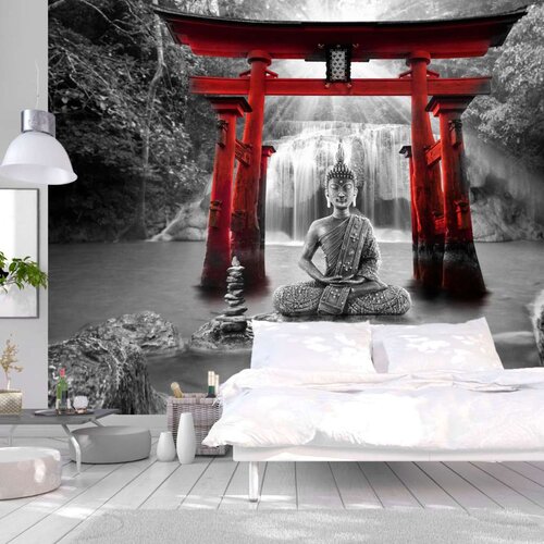  Samoljepljiva foto tapeta - Buddha Smile (Red) 294x210 Slike
