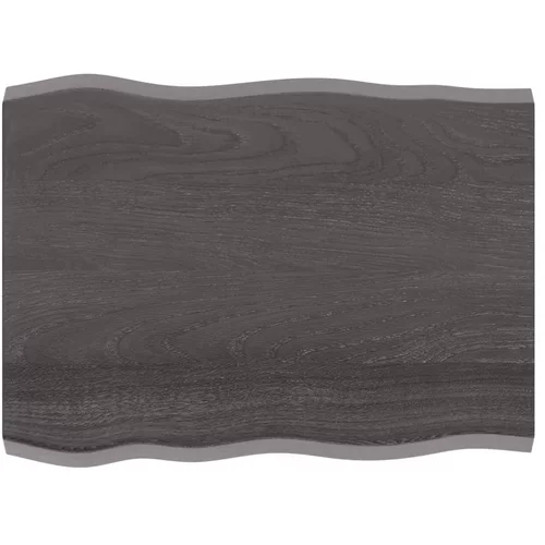 vidaXL Mizna plošča temno siva 80x60x4 cm obdelana trdna hrastovina