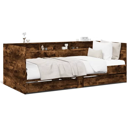  Dnevni krevet s ladicama boja dimljenog hrasta 90x200 cm drveni