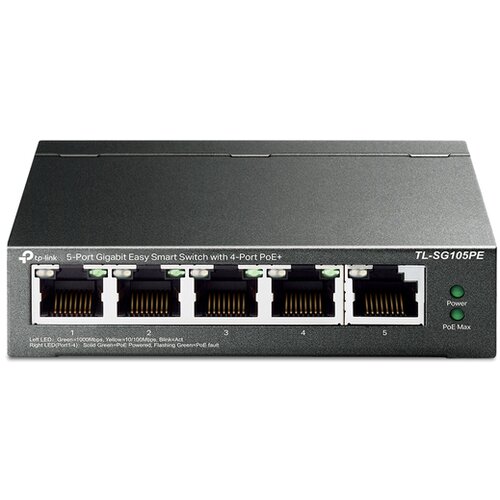 Tp-link LAN Switch TL-SG105PE 5port 10/100/1000Mbps/4PoE/Metal Slike