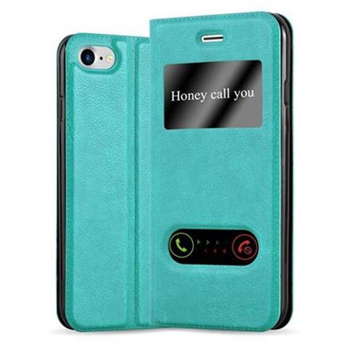 Cadorabo Ohišje, združljivo z Apple iPhone 7 / 7S / 8 / SE 2020 v mint turquoise - Zaščitni ovitek z magnetnim zapiranjem, stoječo funkcijo in 2 okencema za gledanje, (20559315) Cene