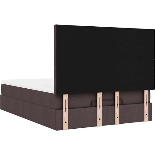  Otomanski krevet s madracem i LED tamnosmeđi 140x190 cm tkanine Slike
