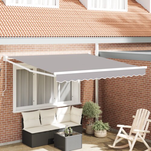 VidaXL ručna uvlačiva tenda svijetlo siva 300x250 cm, tenda zamjenska tkanina za okvir 3x2.5 m svijetlo siva Slike