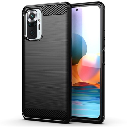  Gumijasti / gel etui Carbon za Xiaomi Redmi Note 10 Pro / 10 Pro Max - črni Slike