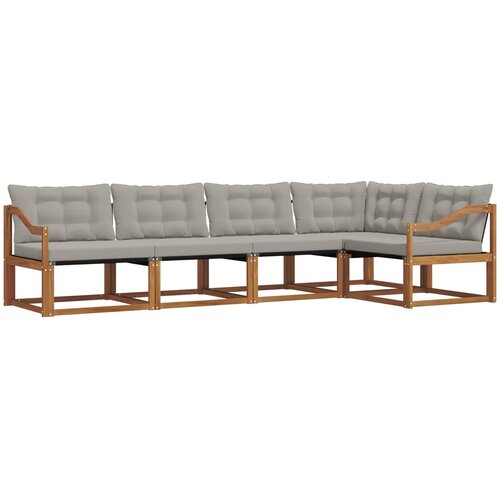  Set vanjskih sofa 5 kom. Prirodna i svijetlo siva Smeđa 325 x 166,5 x 73 cm Slike