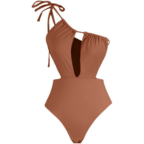Trendyol Swimsuit - Brown - Plain Cene