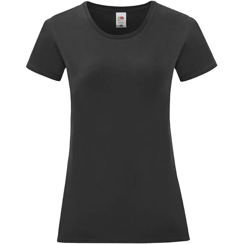 Fruit Of The Loom Iconic Black Women's T-shirt in combed cotton