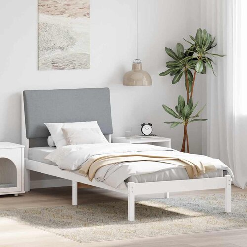  Okvir kreveta s uzglavljem Bijela i svijetlosiva 100 x 200 cm Cijene