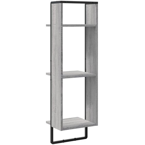  Zidna polica s 3 razine sivog hrasta sonome 30x25x100 cm drvena Slike