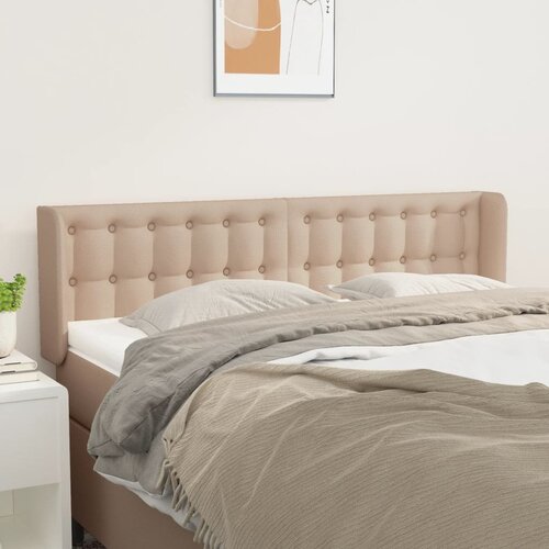 vidaXL Uzglavlje s ušima boja cappuccina 147x16x78/88 cm umjetna koža Cene