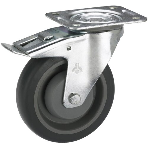 DÖRNER + HELMER 716565F Transportni uređaj okretni kotač 100x32mm Kula, termopl. gumeni kotač siva. FAD, ploča 105x85mm, Cijene