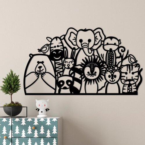 Wallity Zidna dekoracija Hayvanlar-S, 105x1.5x59 cm, 1.5 mm, Crna Slike