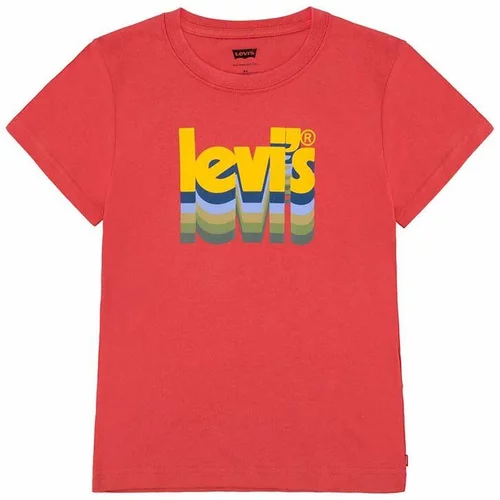 Levi's Otroška bombažna kratka majica rdeča barva