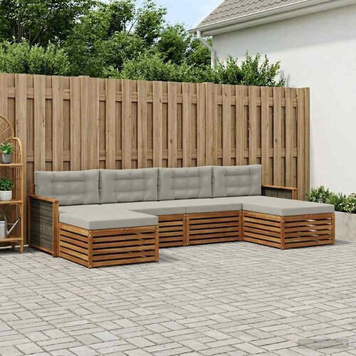  Set vanjskih sofa 6 kom. Čvrsto drvo akacije Cijene