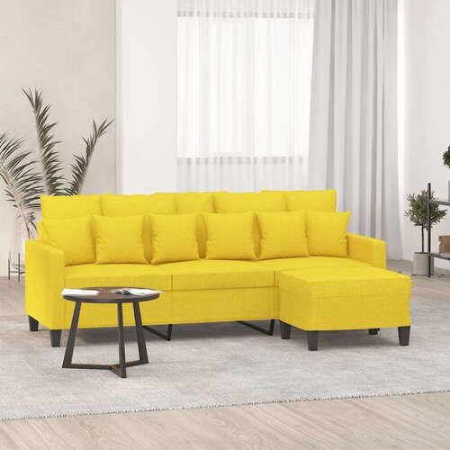  Trosjed s tabureom svjetložuti 180 cm od tkanine Cijene
