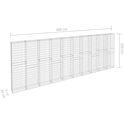  Gabionski zid s poklopcima od pocinčanog čelika 600x30x200 cm Slike