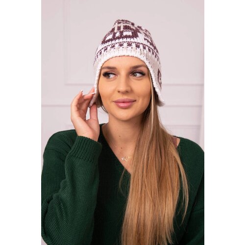 Kesi marka niezdefiniowana Women&amp;#039;s cap Maryla K406 burgundy+white+beige Slike