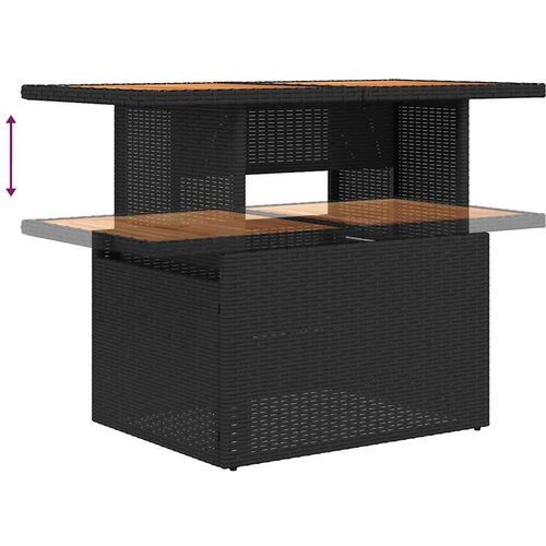 vidaXL 7-dijelni set vrtnih sofa od poliratana s jastucima crni bagrem Cene