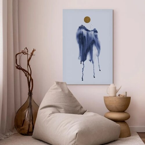  Slika - Forest in Watercolors (1-part) - Blue Hue Landscape Abstraction 40x60 Slike